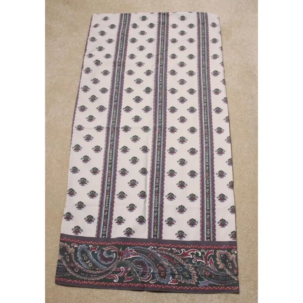 Stevens King Pillowcase Rectangle Beige Green Floral Paisley Blend Vintage